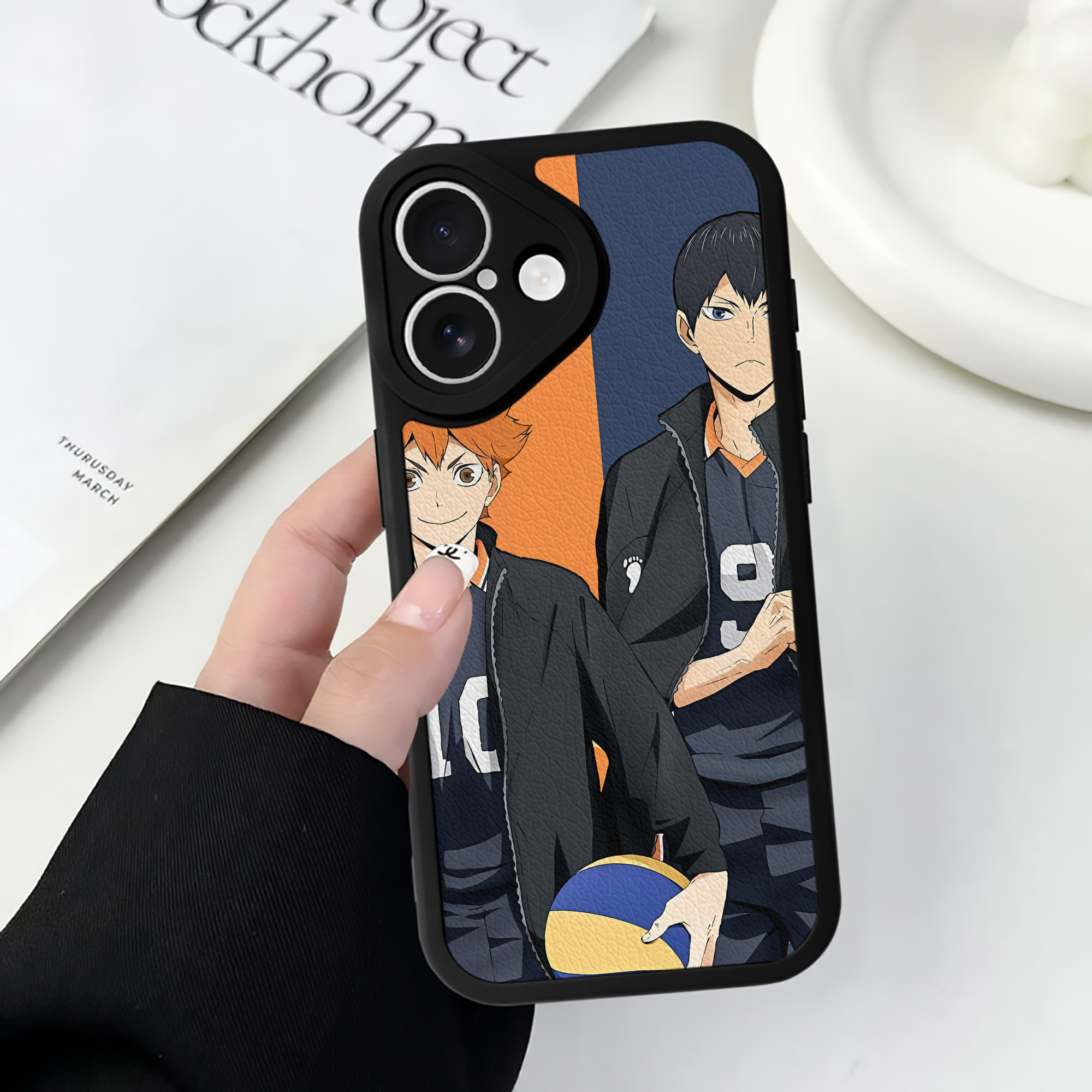（画像用） ハイキュー!! Haikyu!! 【iPhone 16シリーズ対応】シリコンスマホケース（レザー調） 材質：シリコン